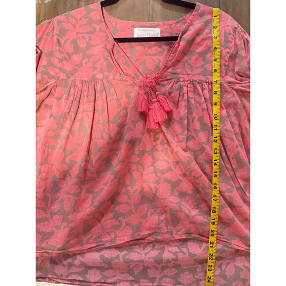 Desert Queen Womens Lightweight Cotton Tunic Coral Summer Coastal SIZE S - Picture 4 of 5